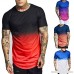 Art T Shirt Donci Round Neck Casual Fitness Short Tees Two Color Block Casual Summer Men's Tops Red B07PW86C61